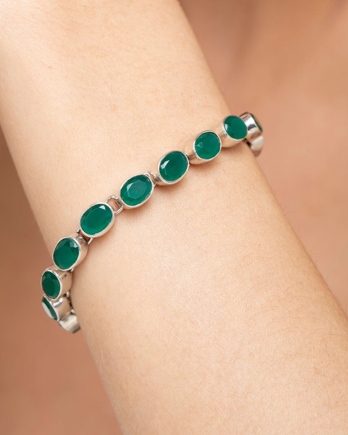 Emerald Evil Eye Charm Bracelet by CERENA Paris — styled