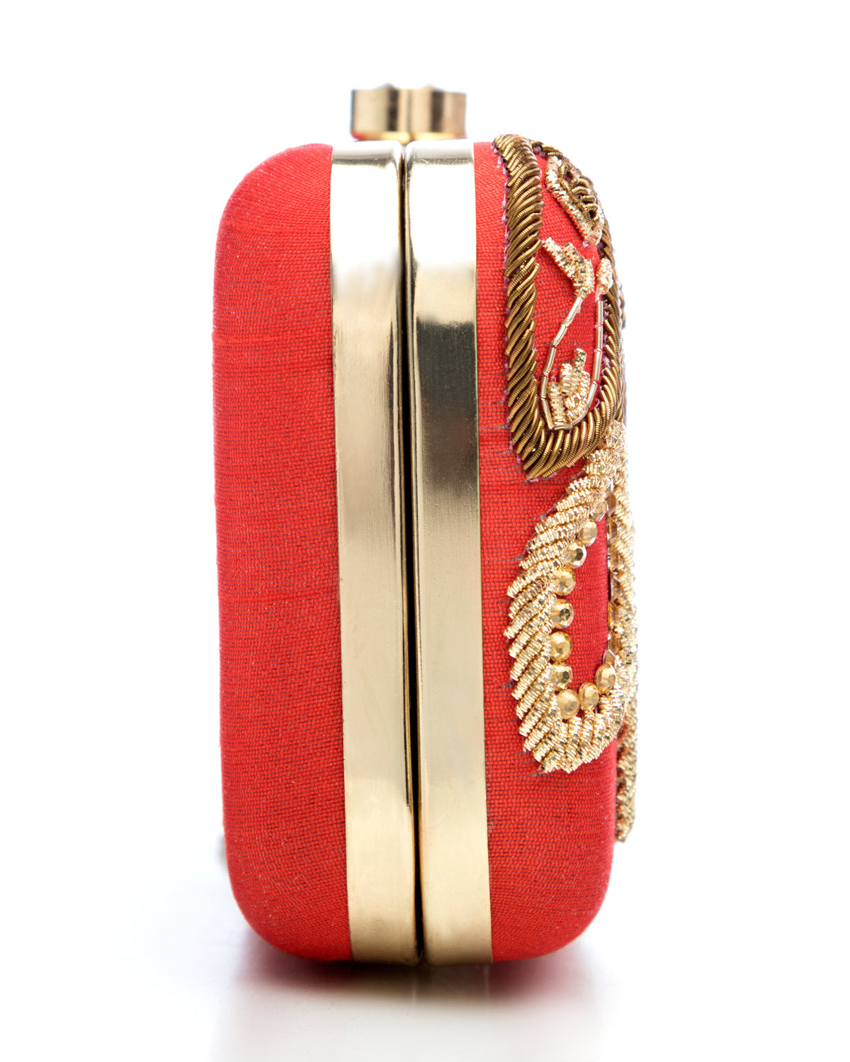 Red Embroidered Evening Clutch by CERENA Paris — styled