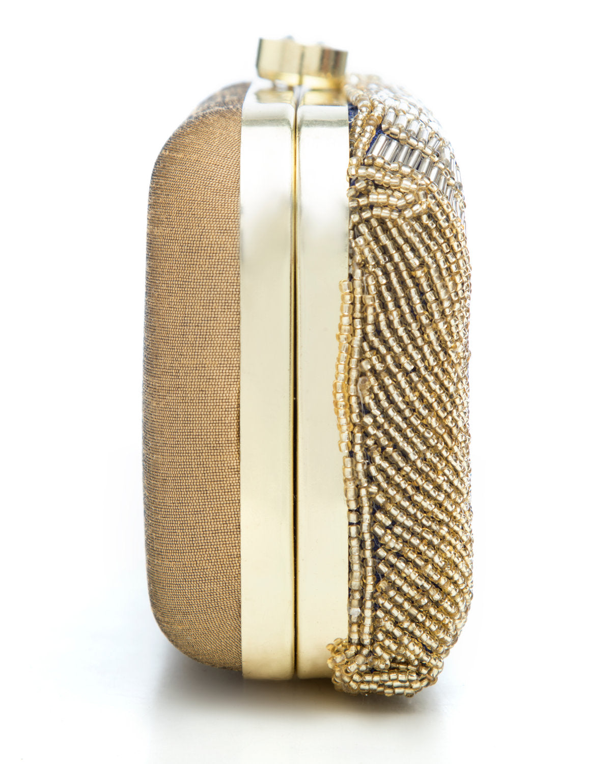 Golden Silver Embroidered Evening Clutch by CERENA Paris — styled