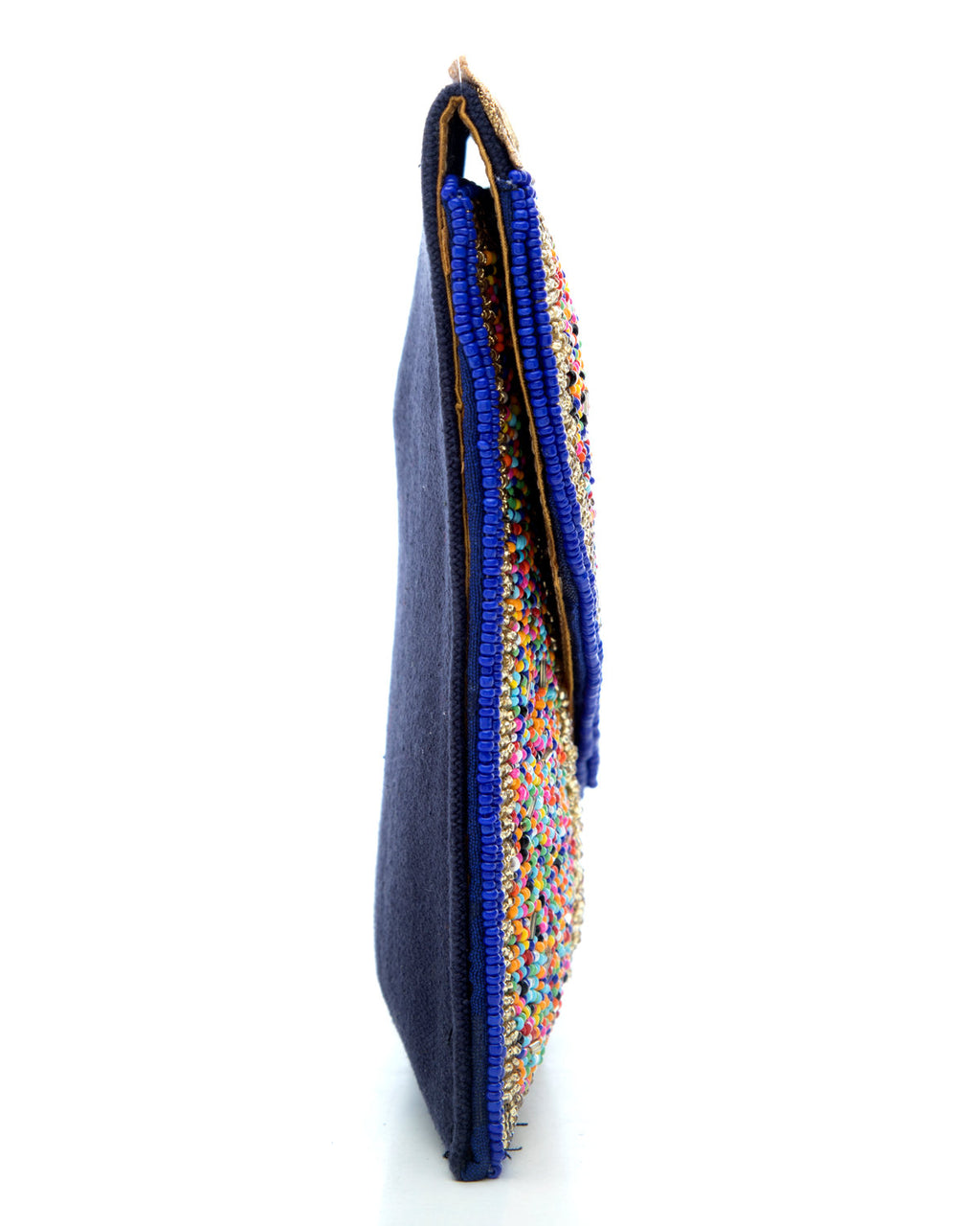 Navy Blue Blue Embroidered Handbag by CERENA Paris — styled