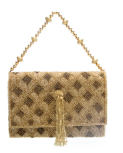 Gold Embroidered Handbag by CERENA Paris — detail