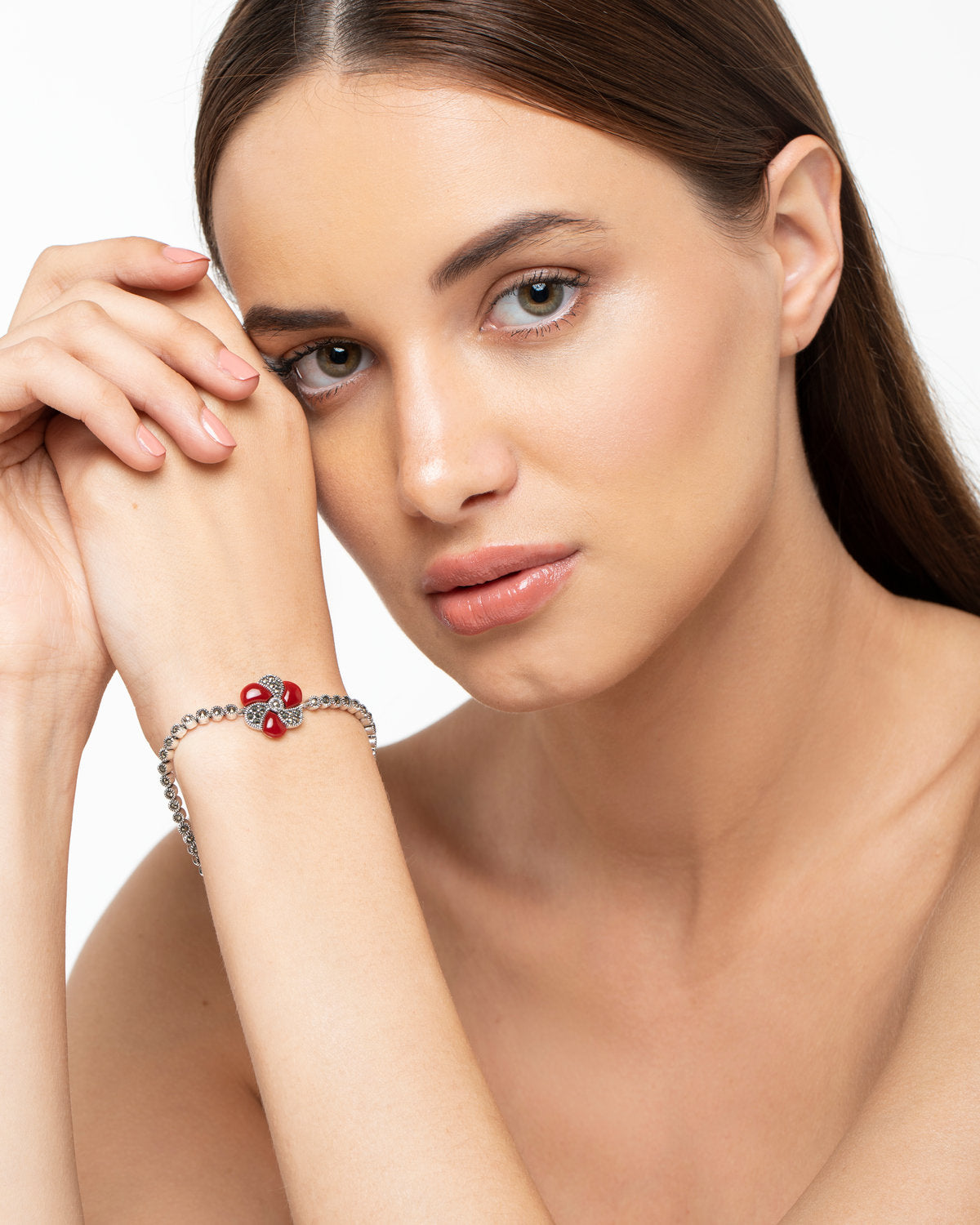 Evil Eye Charm Bracelet by CERENA Paris — side view