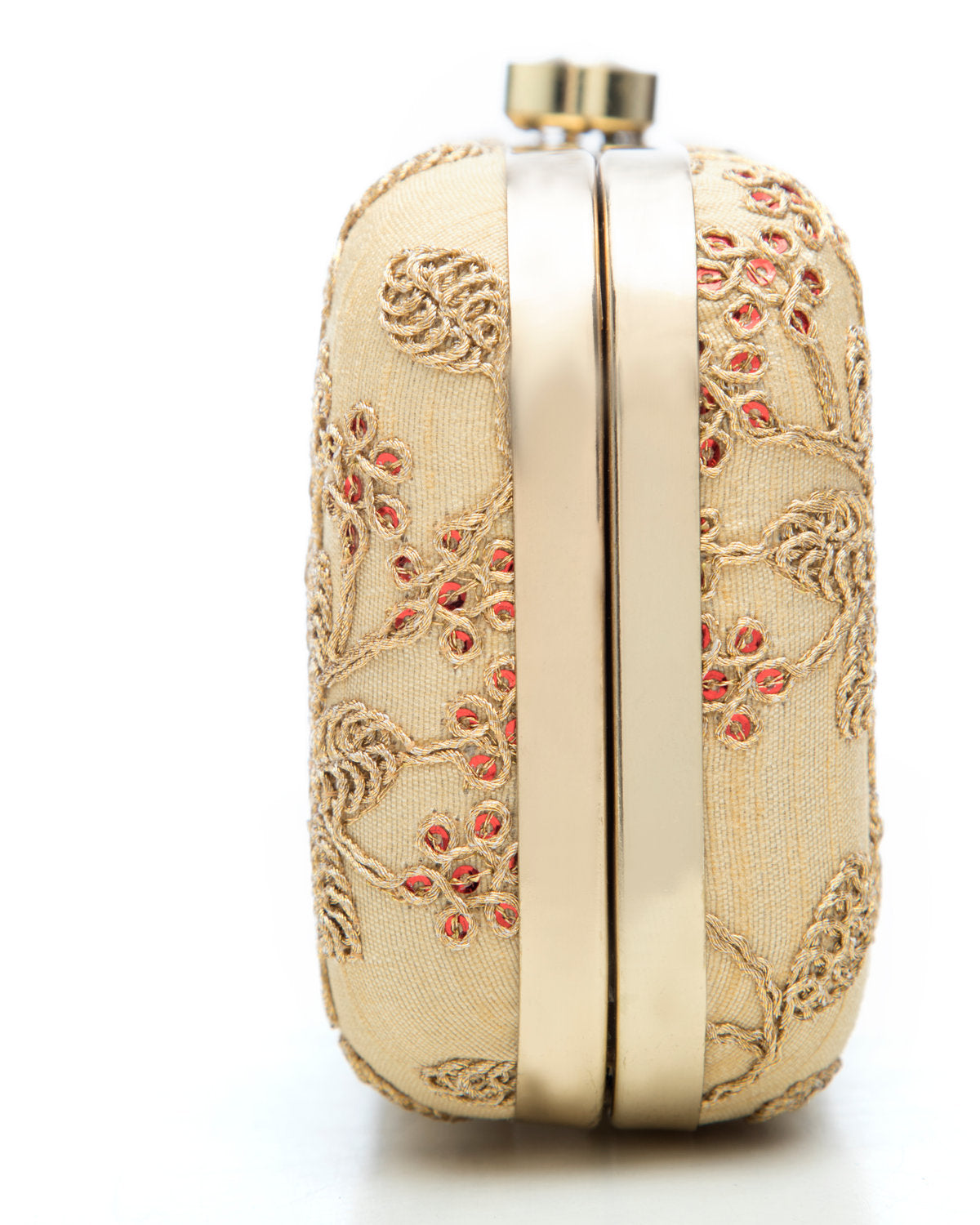 Gold Embroidered Evening Clutch by CERENA Paris — styled