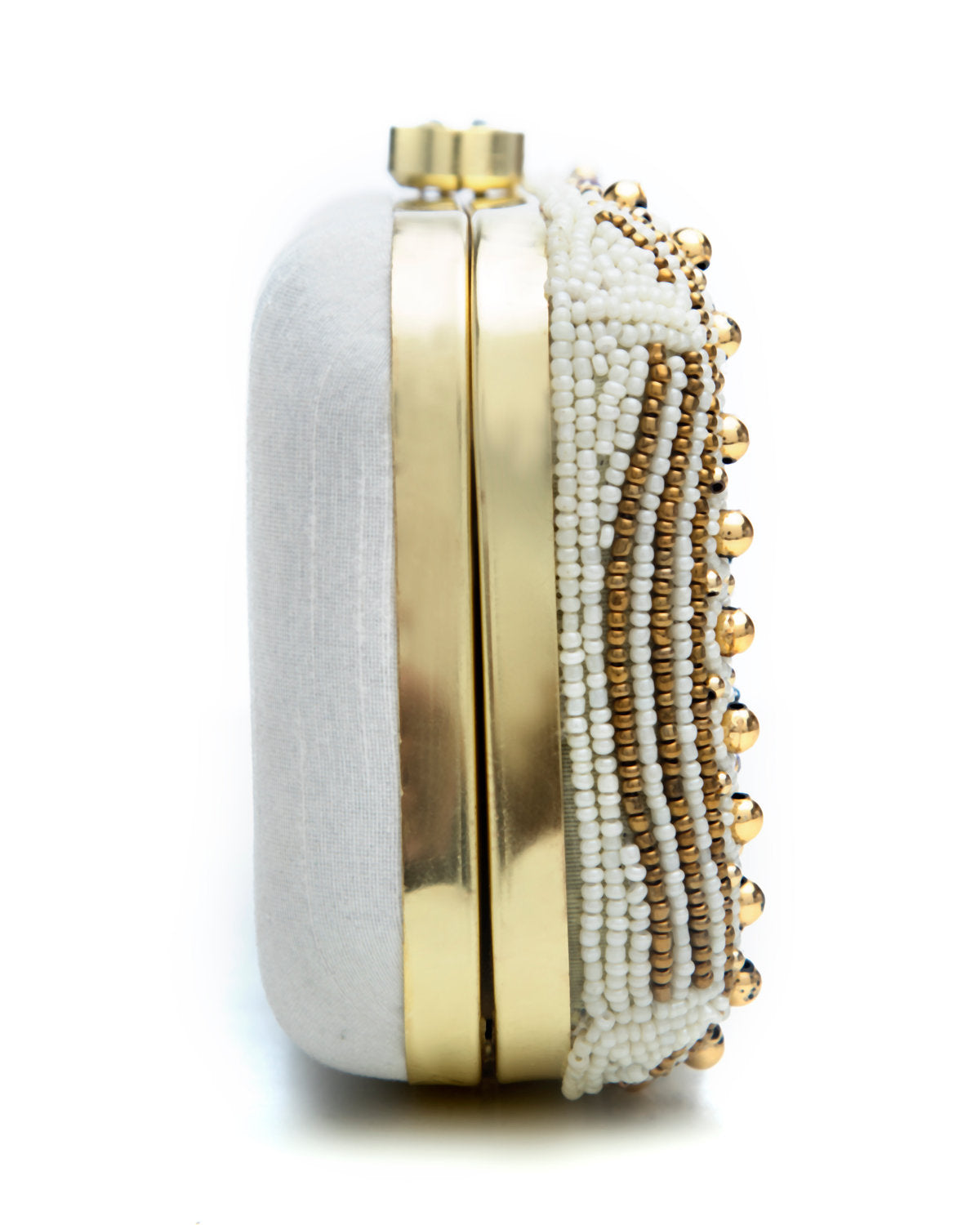 White Embroidered Evening Clutch by CERENA Paris — styled