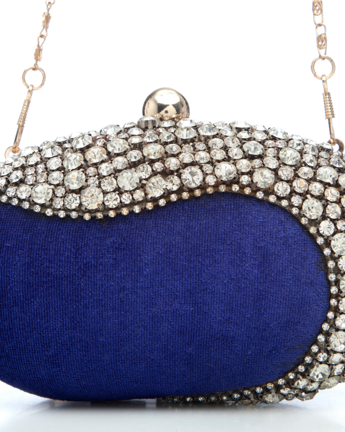 Blue Embroidered Evening Clutch by CERENA Paris — detail