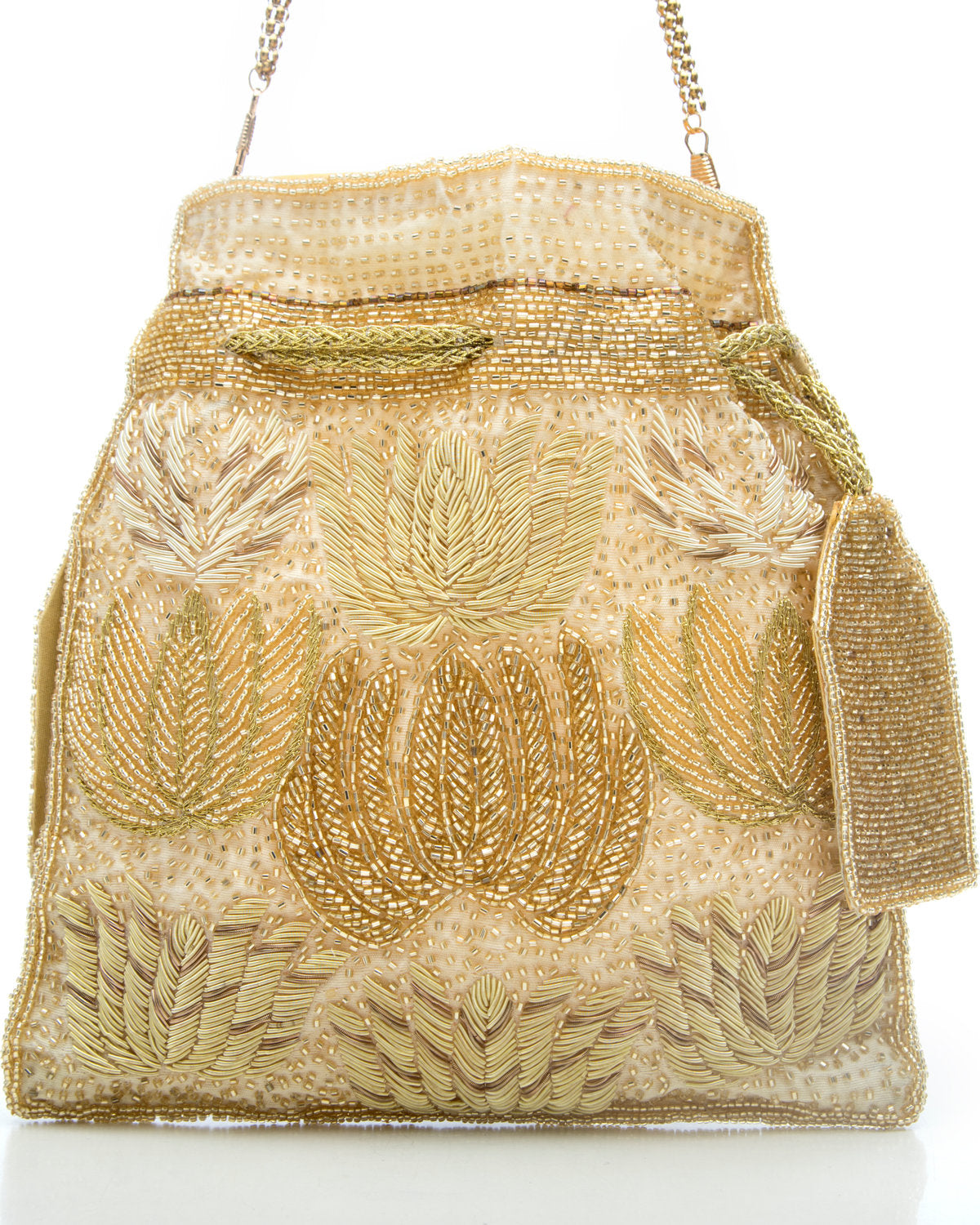 Gold Embroidered Handbag by CERENA Paris — back view