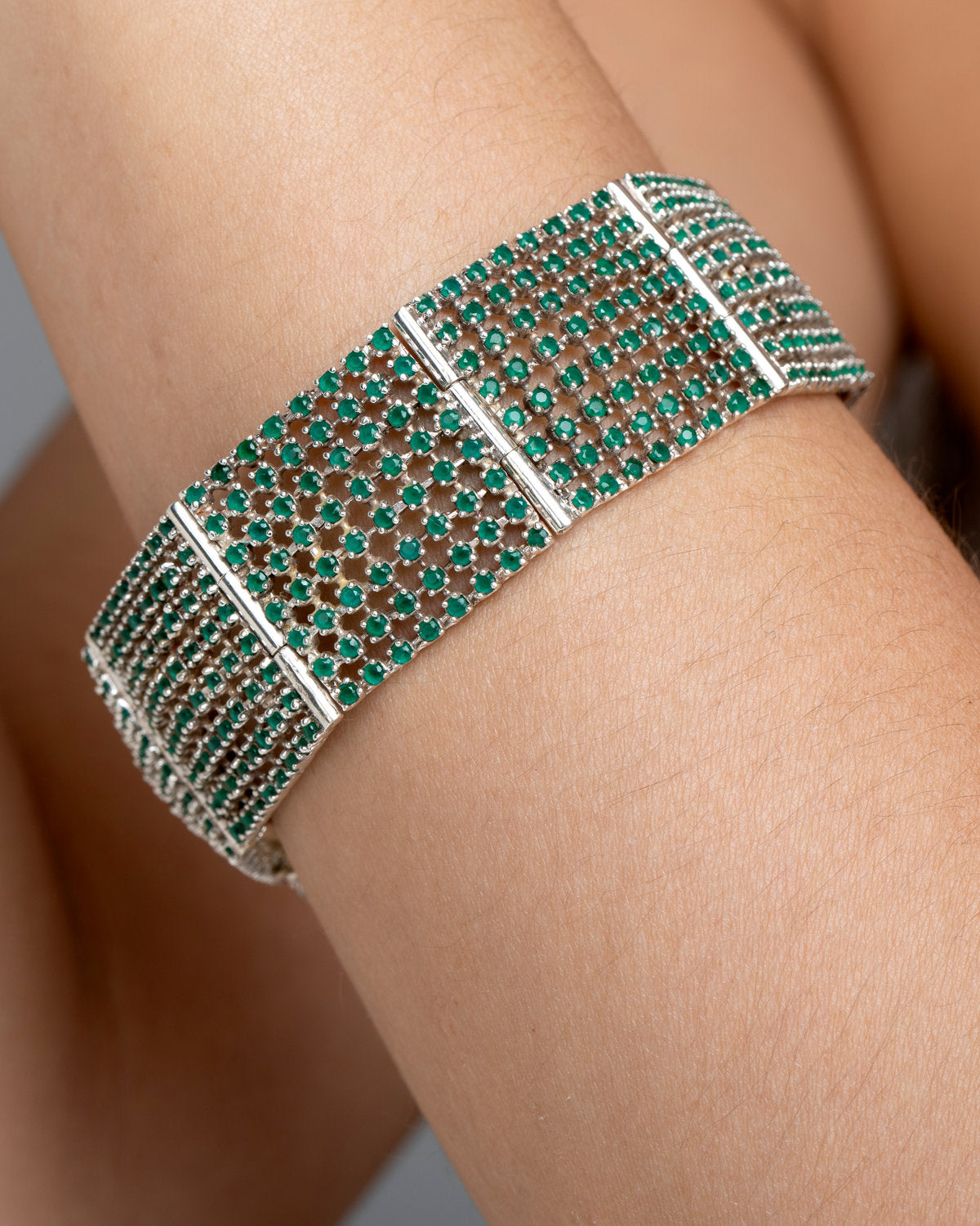 Emerald Openwork Cuff Bangle by CERENA Paris — styled