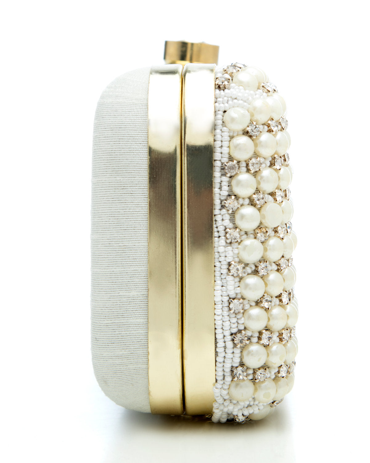 White Embroidered Evening Clutch by CERENA Paris — styled