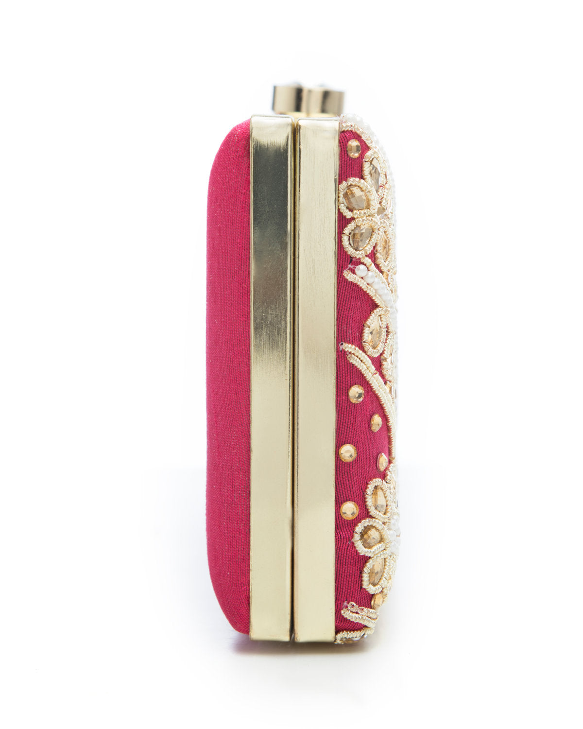 Red Embroidered Evening Clutch by CERENA Paris — styled