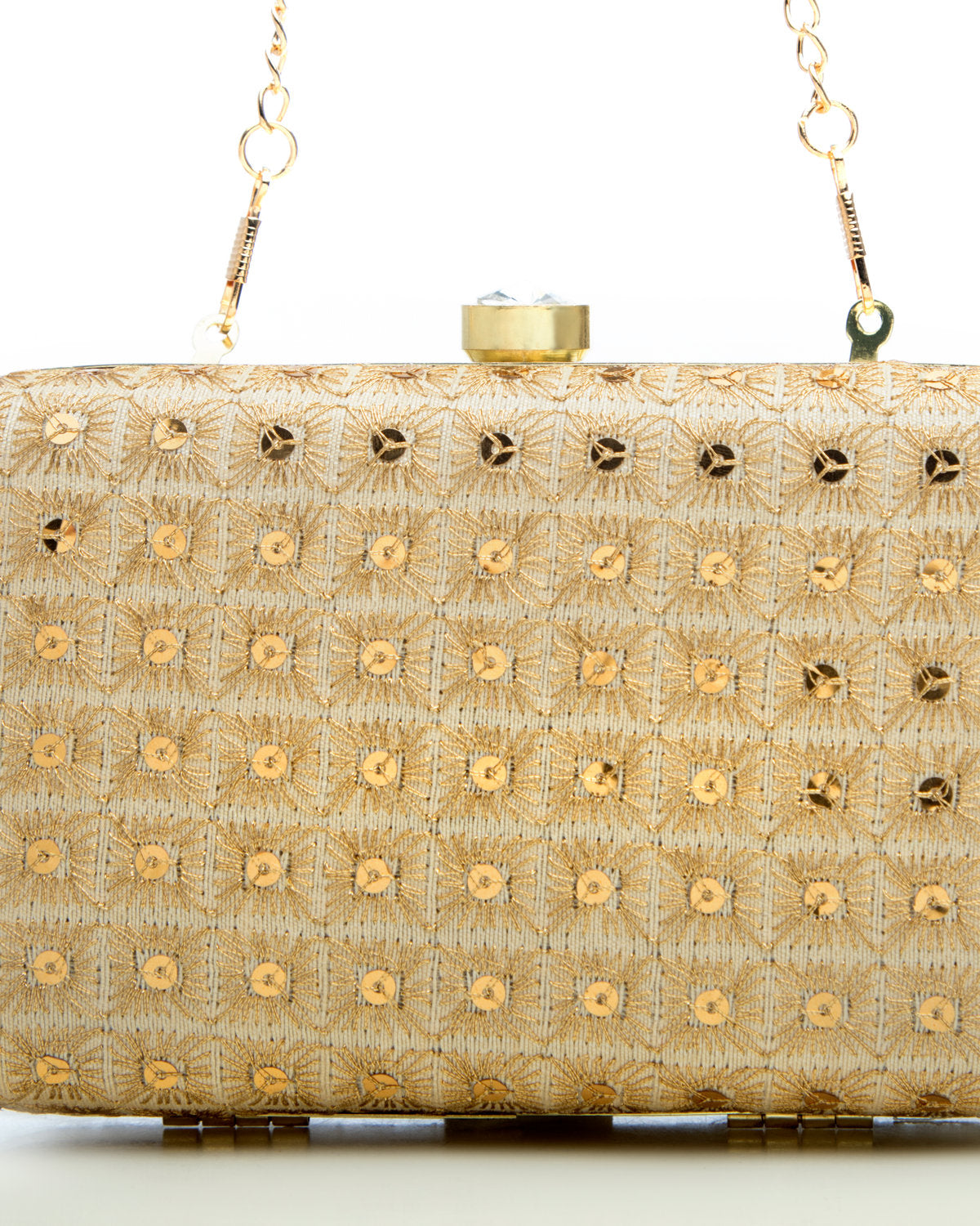 Gold Embroidered Evening Clutch by CERENA Paris — detail