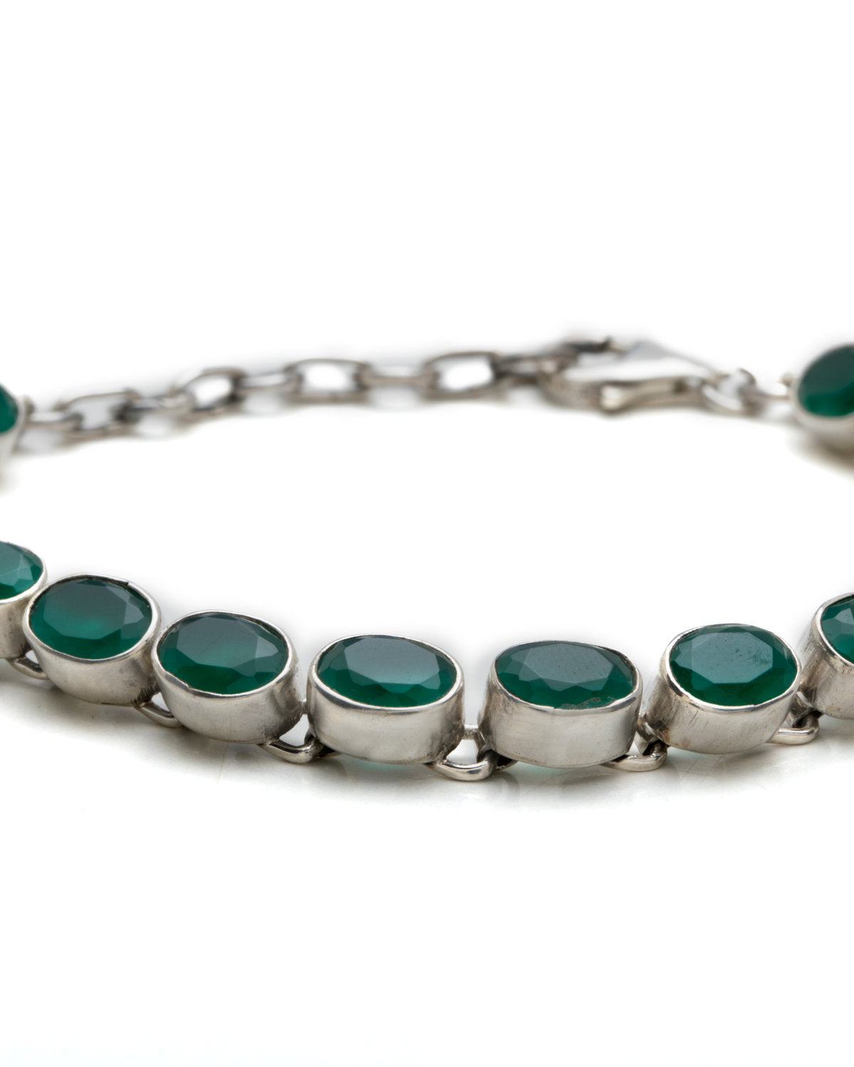 Emerald Evil Eye Charm Bracelet by CERENA Paris — front view
