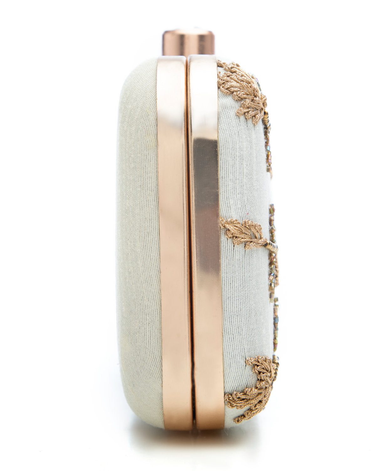 White Embroidered Evening Clutch by CERENA Paris — styled