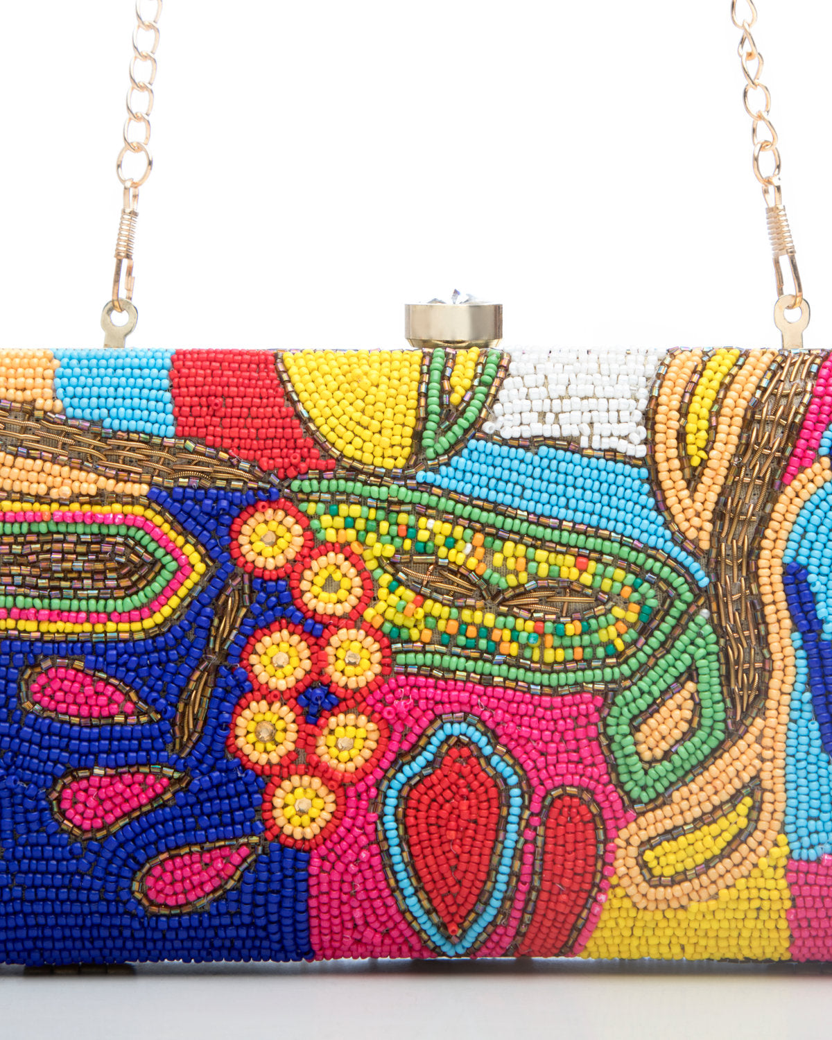 Multi Embroidered Evening Clutch by CERENA Paris — detail