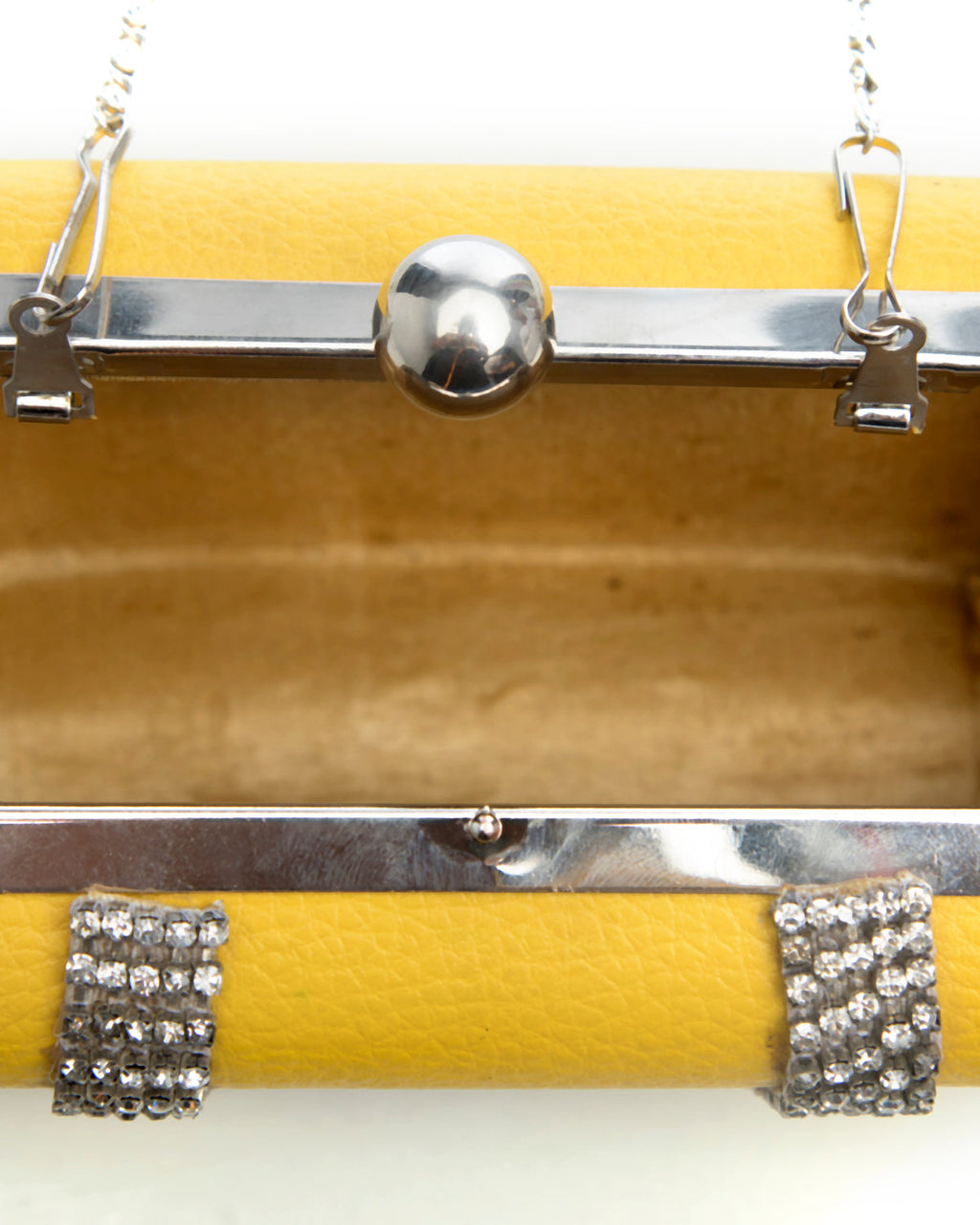 Yellow Embroidered Evening Clutch by CERENA Paris — close-up