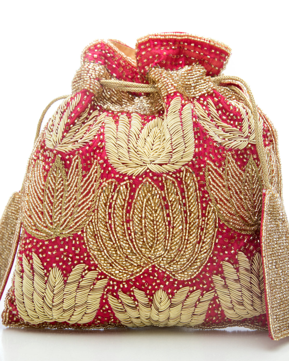 Pink Embroidered Handbag by CERENA Paris — detail