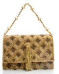 Gold Embroidered Handbag by CERENA Paris — front view