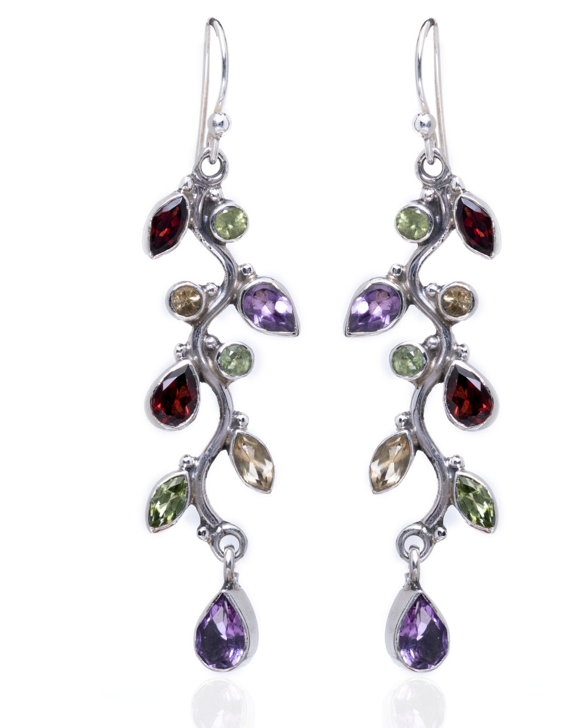 Triple-Drop Earrings by CERENA Paris — front view