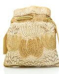 Gold Embroidered Handbag by CERENA Paris — front view