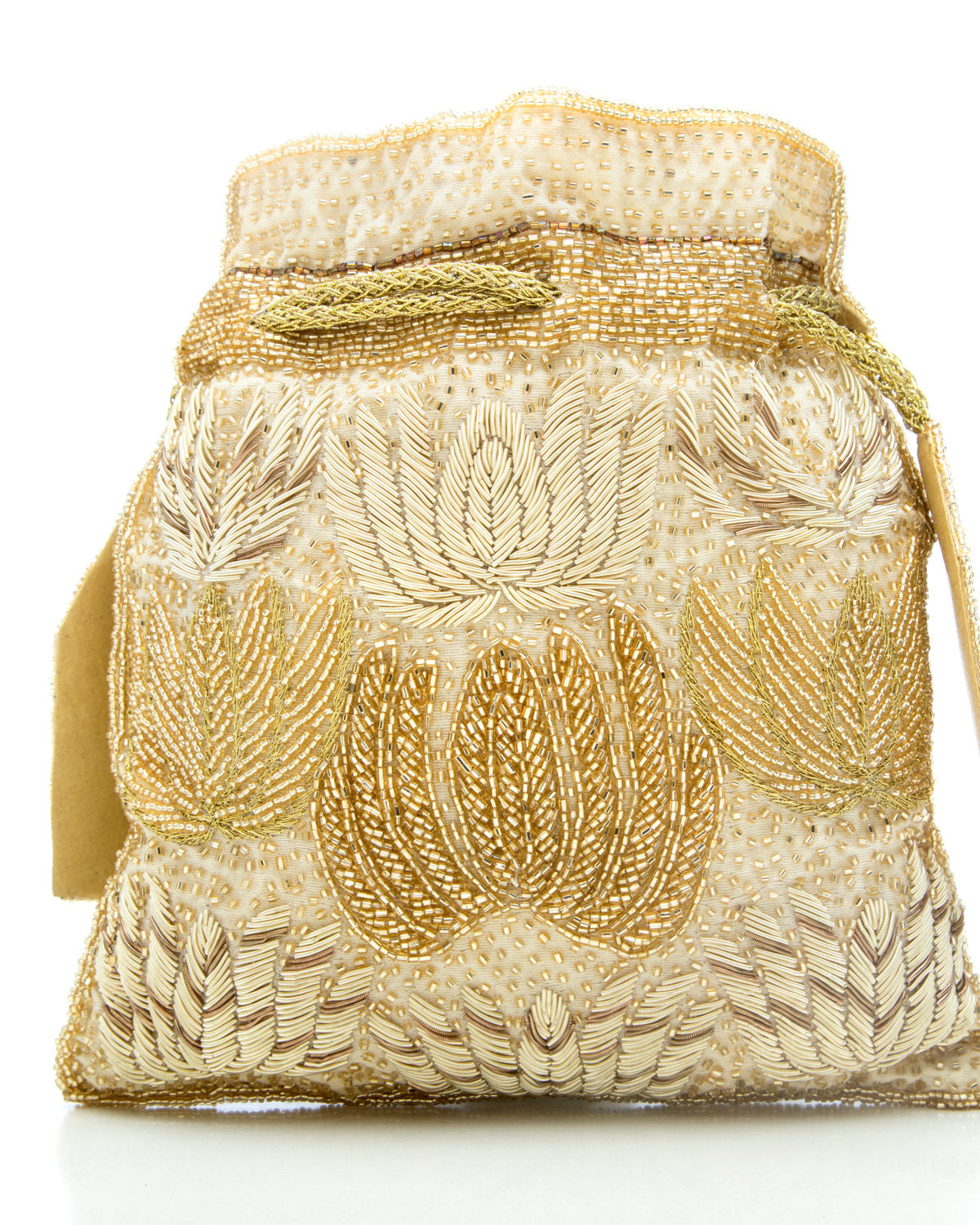 Gold Embroidered Handbag by CERENA Paris — front view