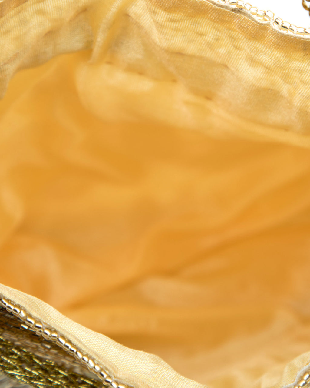 Gold Embroidered Handbag by CERENA Paris — angled view