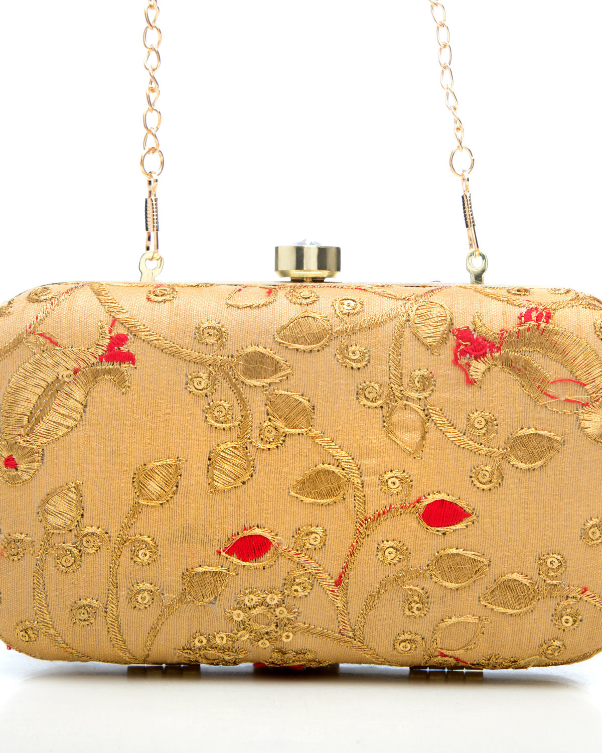 Gold Embroidered Evening Clutch by CERENA Paris — detail