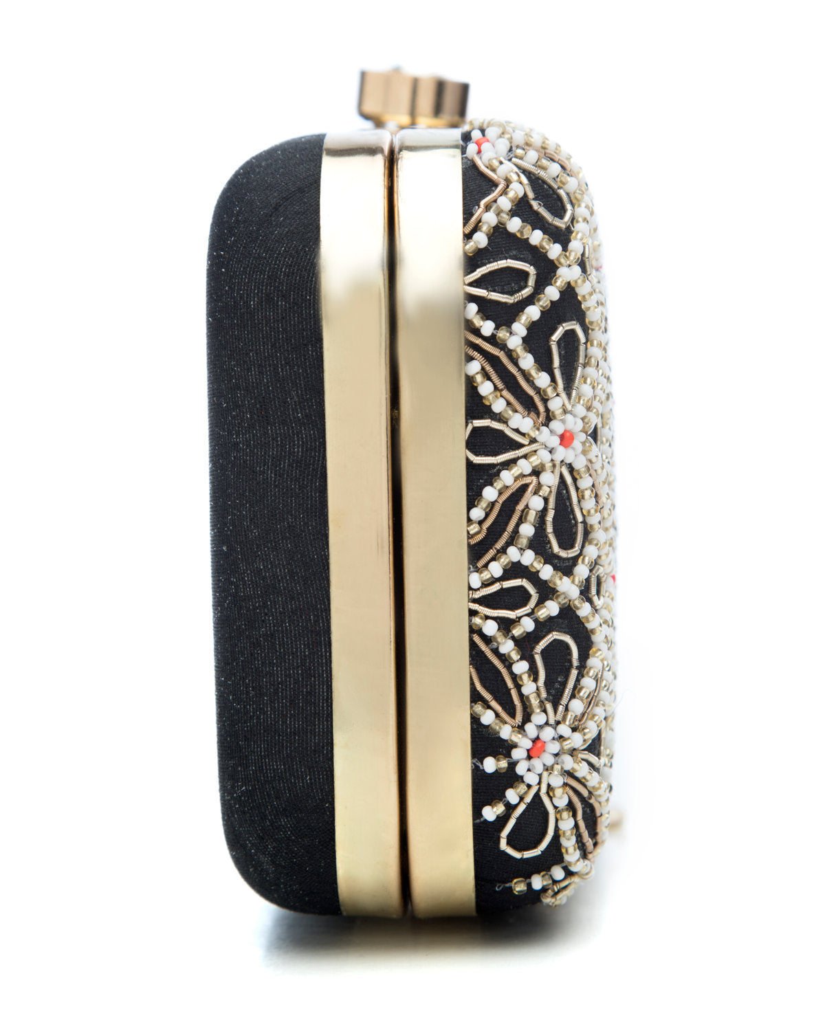 Black Embroidered Evening Clutch by CERENA Paris — styled