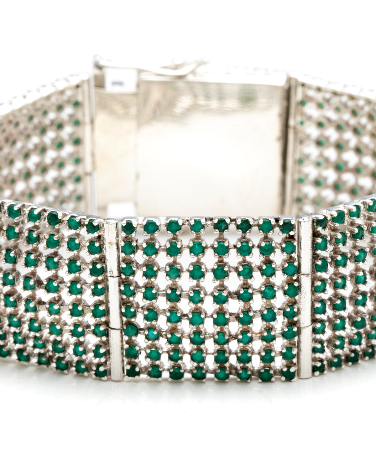 Emerald Openwork Cuff Bangle by CERENA Paris — front view