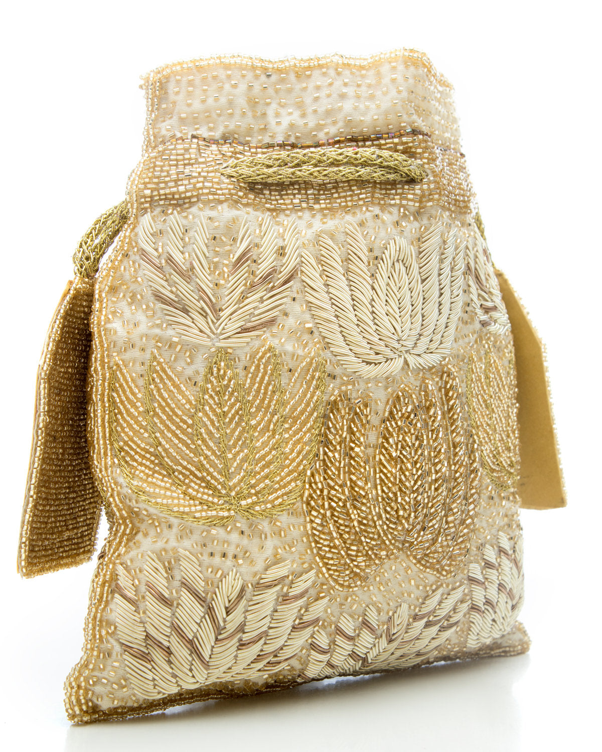 Gold Embroidered Handbag by CERENA Paris — side view