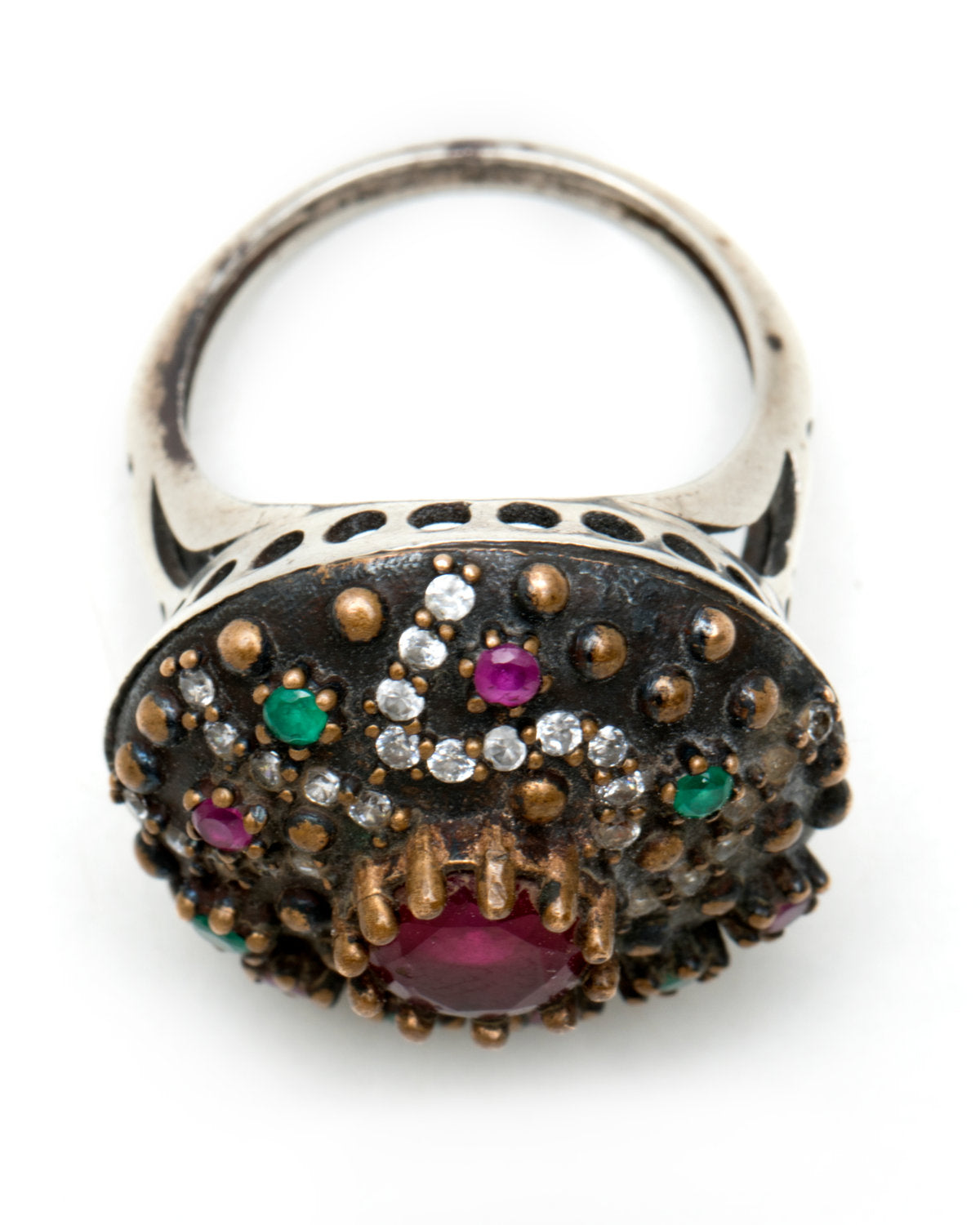 Pink Ruby Green Emerald High Jewelry by CERENA Paris — front view